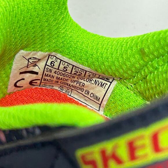 Skechers S-Lights Toddler 6 Light Up Boys Shoes Navy Neon Hook Loop Sneakers NEW - Picture 12 of 13